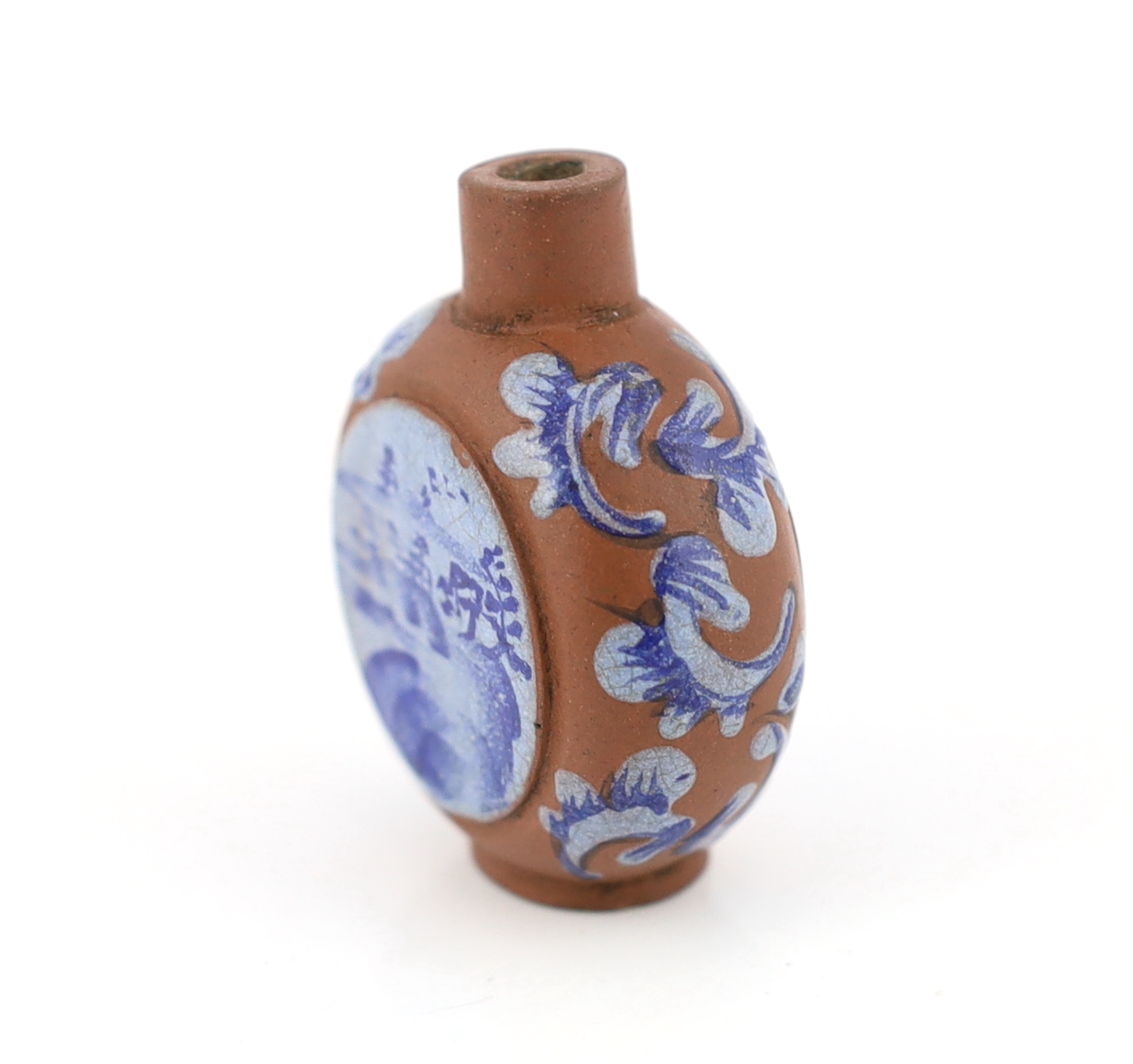 A Chinese Yixing enamelled snuff bottle, 19th century